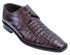 Los Altos Men's Brown Crocodile Shoes Italian Toe Gator Shoes