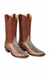 Los Altos Men's Cognac Genuine Python Snakeskin Snip Toe Boots