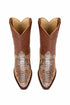 Los Altos Men's Cognac Genuine Python Snakeskin Snip Toe Boots