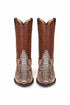 Los Altos Men's Cognac Genuine Python Snakeskin Snip Toe Boots