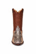 Los Altos Men's Cognac Genuine Python Snakeskin Snip Toe Boots