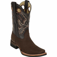 Los Altos Men's Genuine Leather Square Toe Boots - Brown 8136207