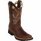 Los Altos Men's Genuine Leather Square Toe Boots - Walnut 813E9940