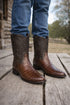 Los Altos Mens Original Caiman Belly Brown Roper Toe Boot
