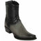 Los Altos Men's Original Smooth Ostrich Skin European Toe Short Boots - Grey