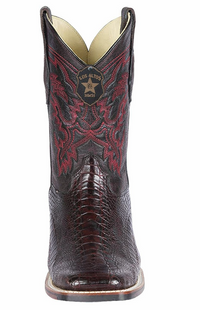 Ostrich Leg Square Toe Cowboy Boots