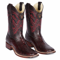 Ostrich Leg Square Toe Cowboy Boots