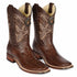 Ostrich Leg Square Toe Cowboy Boots