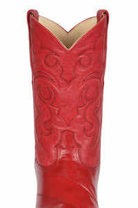 Mens Red Eel Cowboy Boots J-Toe