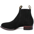 Los Altos Men's Round Toe Suede Leather Short Boots - Black 50B6305