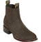 Los Altos Men's Round Toe Suede Leather Short Boots - Chocolate 50B6359