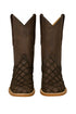 Los Altos Men's Tabacco Genuine Pirarucu Wide Square Toe Boot