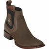Los Altos Men's Wide Square Toe Suede Leather Short Boots - Dark Brown 82BV6359