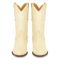 Los Altos Men's Winter White Genuine Full Quill Ostrich Boots