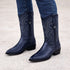 J Toe Cowboy Boots - J Toe Western Boots - Los Altos Navy J-Toe Genuine Teju Lizard