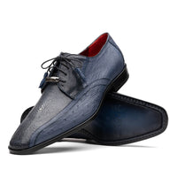 Marco Di Milano Lucca Navy Ostrich & Stingray Shoes