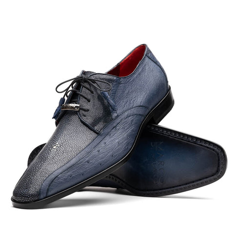 Marco Di Milano Lucca Navy Ostrich & Stingray Shoes
