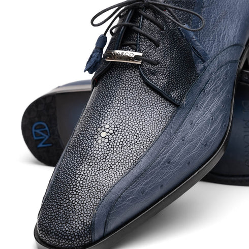 Marco Di Milano Lucca Navy Ostrich & Stingray Shoes