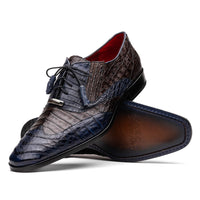 Marco Di Milano Luciano Crocodile Classic Wingtip Dress Shoes Oxfords