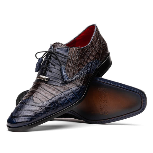 Marco Di Milano Luciano Crocodile Classic Wingtip Dress Shoes Oxfords