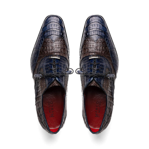 Marco Di Milano Luciano Crocodile Classic Wingtip Dress Shoes Oxfords