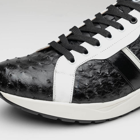 Marco Di Milano Lyon II Ostrich Quill & Calfskin Sneakers