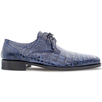 Mezlan Anderson Crocodile Derby Shoes Blue (13584-F)