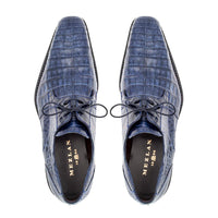 Mezlan Anderson Crocodile Derby Shoes Blue (13584-F)