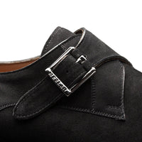 Mezlan Albini Suede Monk Strap Black (21722)