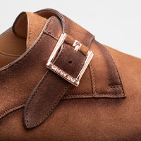 Mezlan Albini Suede Monk Strap - Luxury Italian Loafer
