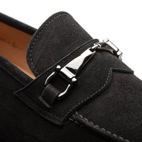 Mezlan Bracco Suede Ornament Loafer Black (21735)