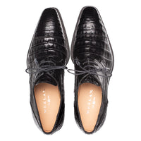 Mezlan Giovane Fuscus Crocodile Cap Toe Derby Black (50032-F)