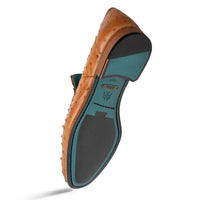 Mezlan Menor Ostrich Slip-On: Luxury Cognac Loafers