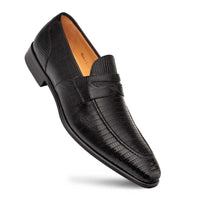 Mezlan Mayor Lizard Penny Loafer Black (50121-L)