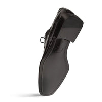 Mezlan Ugo Crocodile Square Toe Lace Up Derby Black (50200-F)