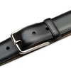 Mezlan Center-Piped Calfskin Belt Black