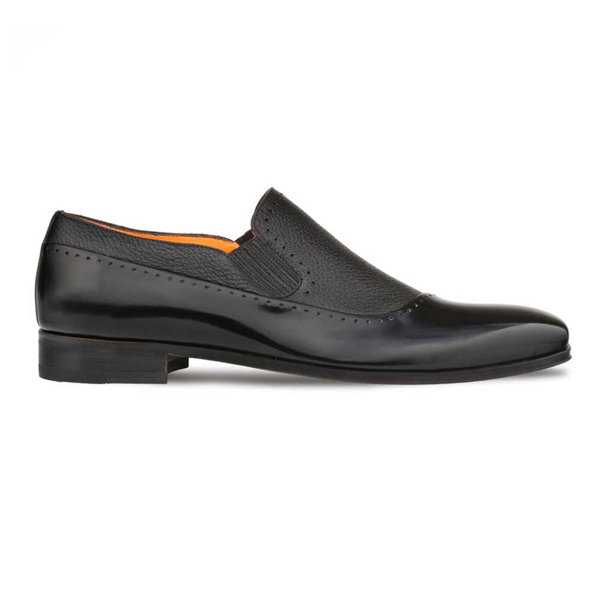 Mezlan Knowles Men\'s Size 10 Cap Toe Loafers Black Calf/Deerskin Mezlan Black Deerskin and Calf leather Slip-on for men  main image 3