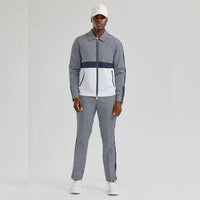 Walking Suit - Mens Houndstooth 2pc Navy Tracksuit