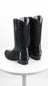 Los Altos Men's Black Stingray with Full Rowstone Finish Snip Toe Boots
