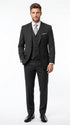 Men’s Black Bold Pinstripe 1920s Suit with Vest and Pants – Vintage Gangster Style Outfit