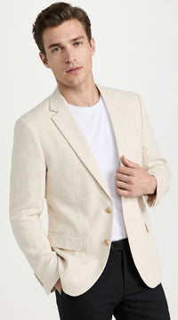 Men’s Ivory Cream Off White 2 Button Sport Coat, Classic Dress Casual Blazer