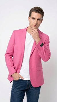 Men’s Hot Pink Fuchsia Sport Coat, Fashion Dinner Jacket and Dress Casual Blazer