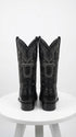 Men’s Black Caiman Crocodile and Deer Leather European Toe Boots, LAB-76F0105 Western Dress Boots