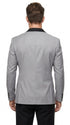 Men’s Light Grey Dinner Jacket with Black Shawl Lapel, Formal Tuxedo Evening Blazer