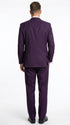 Men’s Purple 2 Button Fashion Suit with Double Breasted Vest, Formal Wedding Prom Dress Suit