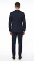 Men’s Navy Gangster Pinstripe Suit with 2 Button Jacket, Double Breasted Vest and Pants