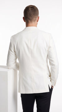 Men’s 007 James Bond White Tuxedo Jacket, Classic Ivory Formal Dinner Jacket for Weddings, Prom and Costume Parties
