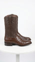 Los Altos Men's Genuine Full Quill Ostrich Brown Roper Toe Boots