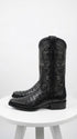 Men’s Black Caiman Crocodile and Deer Leather European Toe Boots, LAB-76F0105 Western Dress Boots
