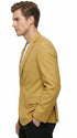 Men’s Gold Poplin Club Sport Coat, Classic Fit Dress Casual Blazer